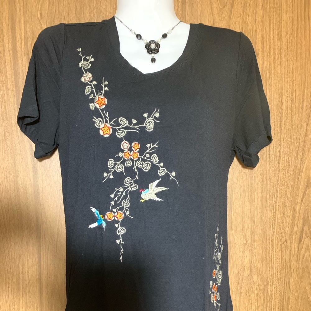 Joanna Black Embroidered Shirt